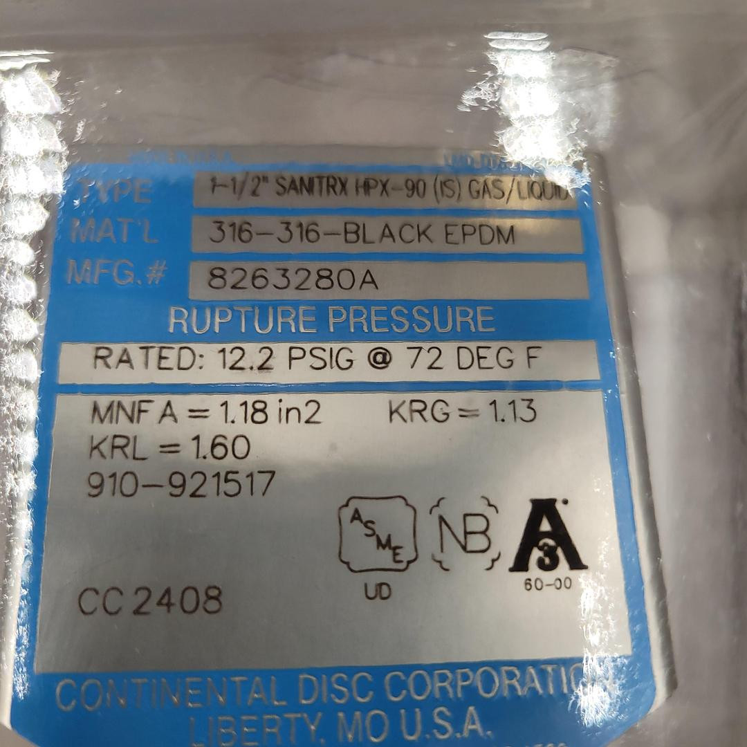 Continental Corp 1-1/2″ SANITRX HPX-90 (GAS/LIQUID)