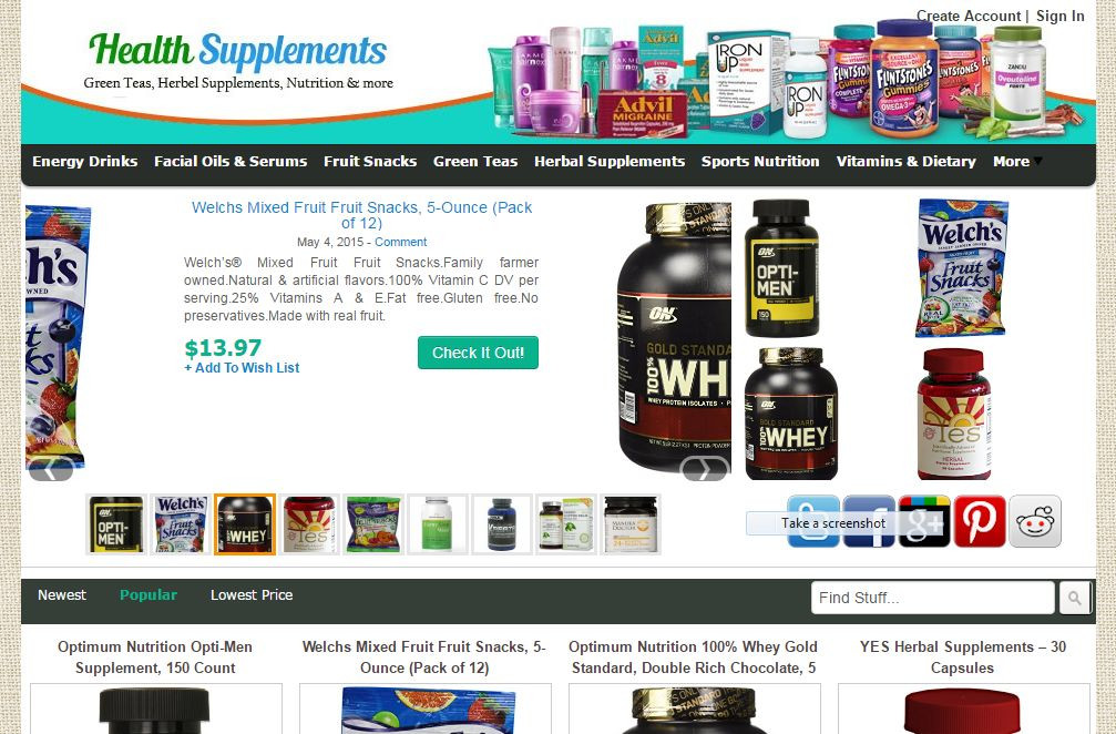 Automated Affiliate Nutrition Store Website Free Installation+Hosting