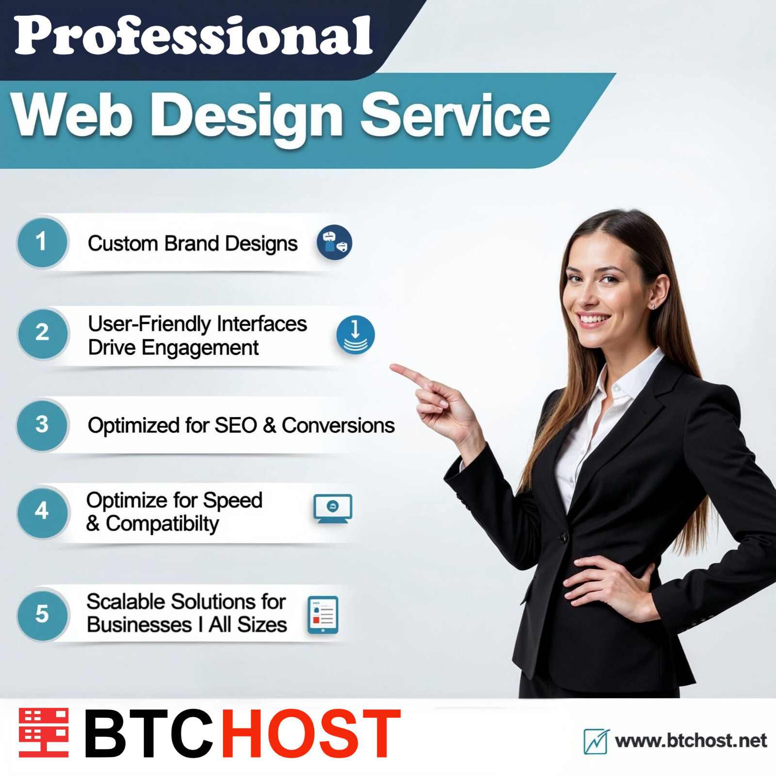Custom Responsive Web Design – Mobile-Optimized with a Unique, Professional Look