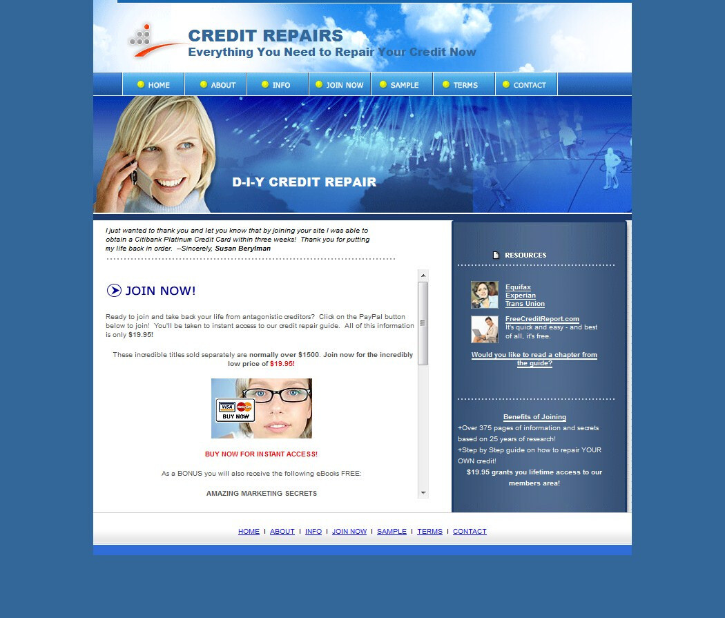 Profitable «CREDIT REPAIR» Turnkey Niche Website Business For Sale
