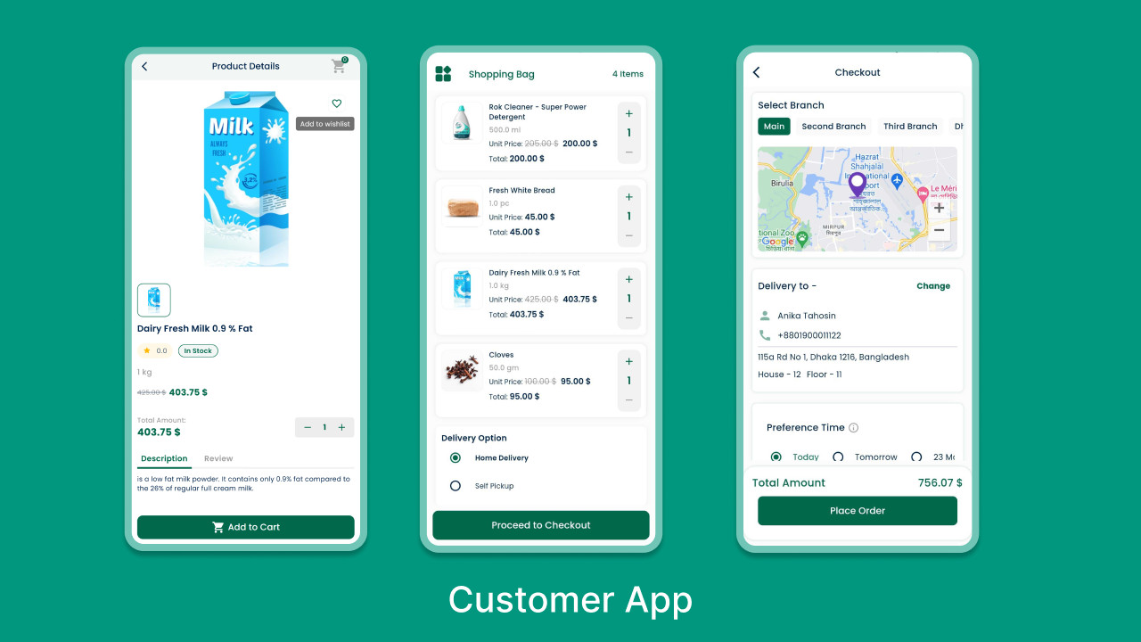 FreshDrop Flutter Multi-Branch Grocery, Pharmacy, eCommerce Delivery App + Web