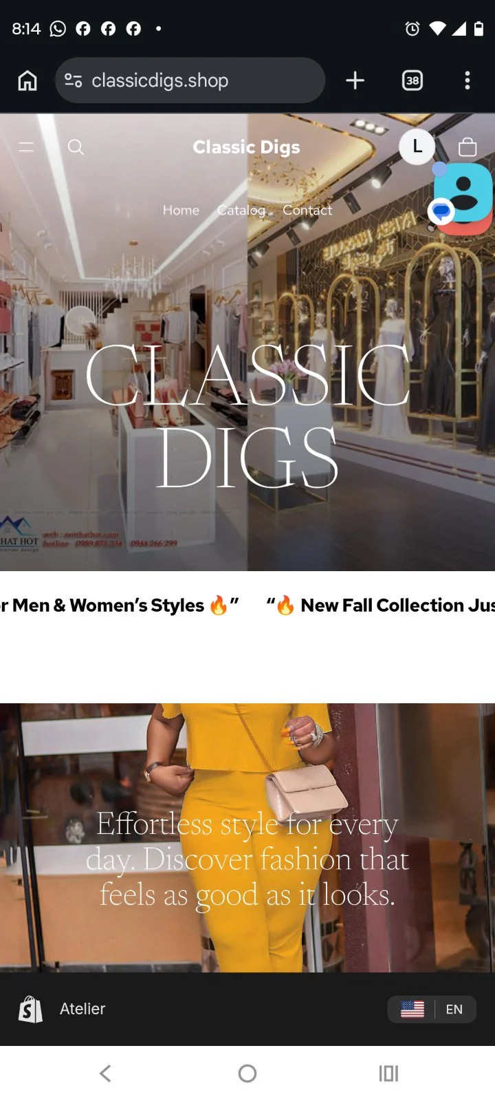 Classic Digs Online Fashion Store Internet Business Website for Sale