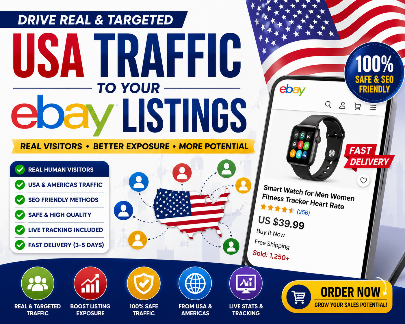 Drive USA SEO Traffic to eBay Listing | Real Visitors | Boost Exposure