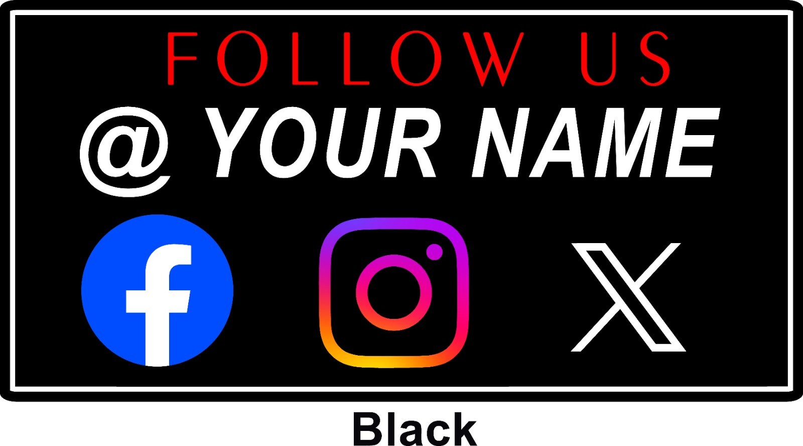 Car and Truck Door Magnets Signs Social Media @Your Company Many Colors 12″x24″