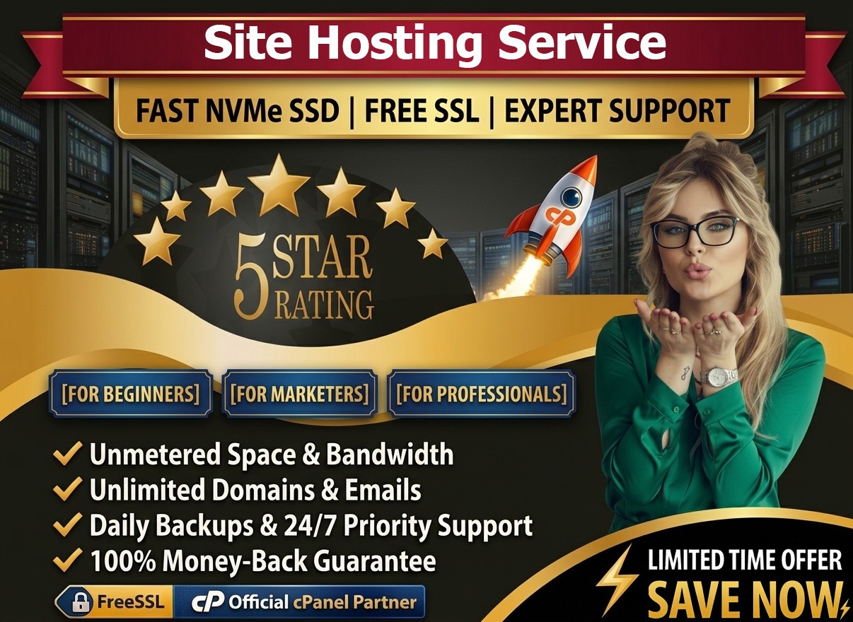 Site Hosting Service – 🌐 Unlimited SSD | SSL | Email | 24/7 Support $14.99/Year