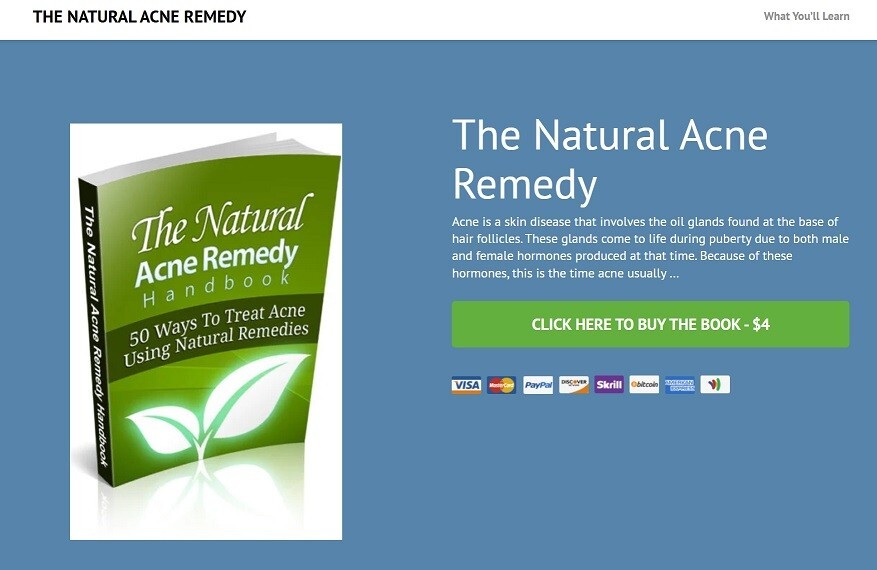Acne Solutions Store Website For Sale