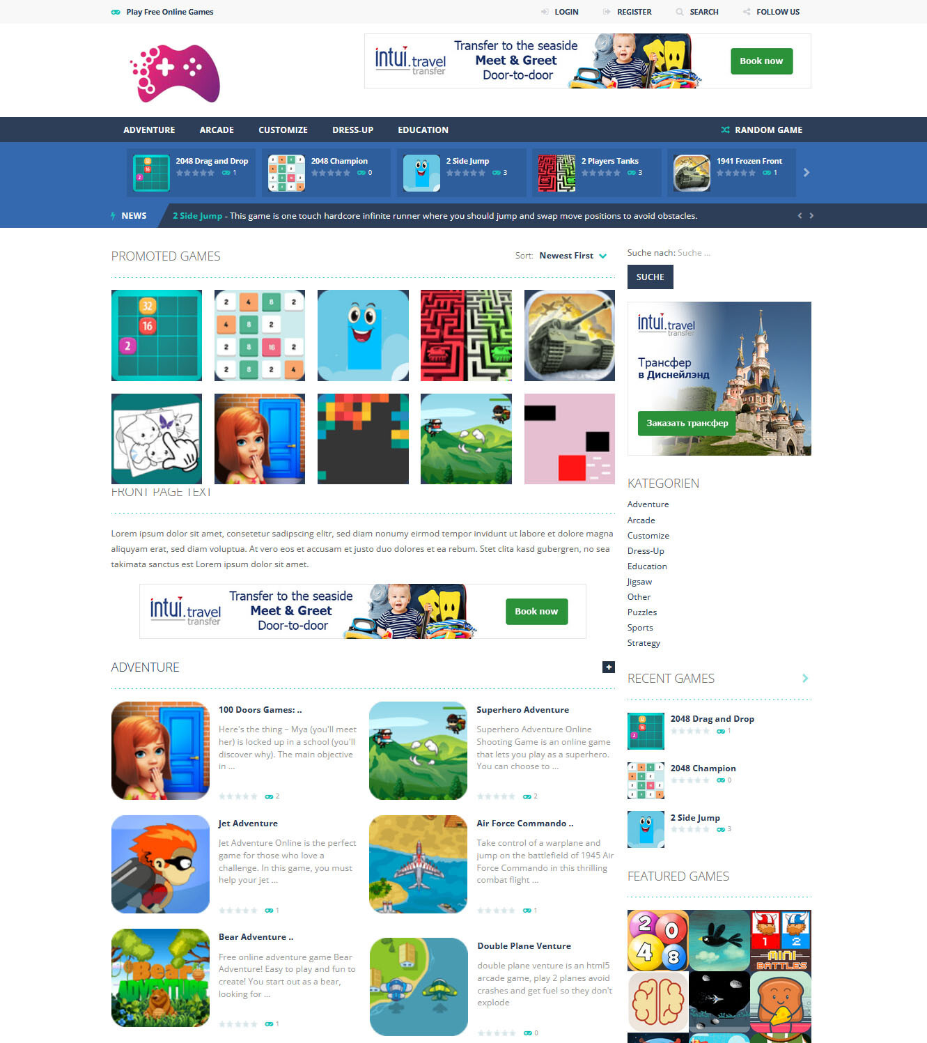 WordPress Gaming Website Customizable, Autopilot, Mobile Friendly