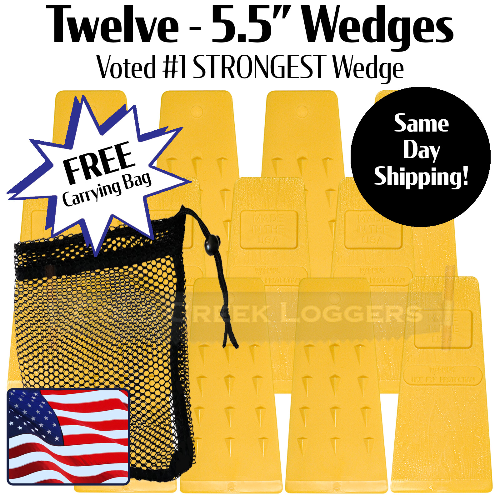 12-5.5 » USA HARD logging Felling Bucking Tree Forestry Falling Spiked Wedges Y