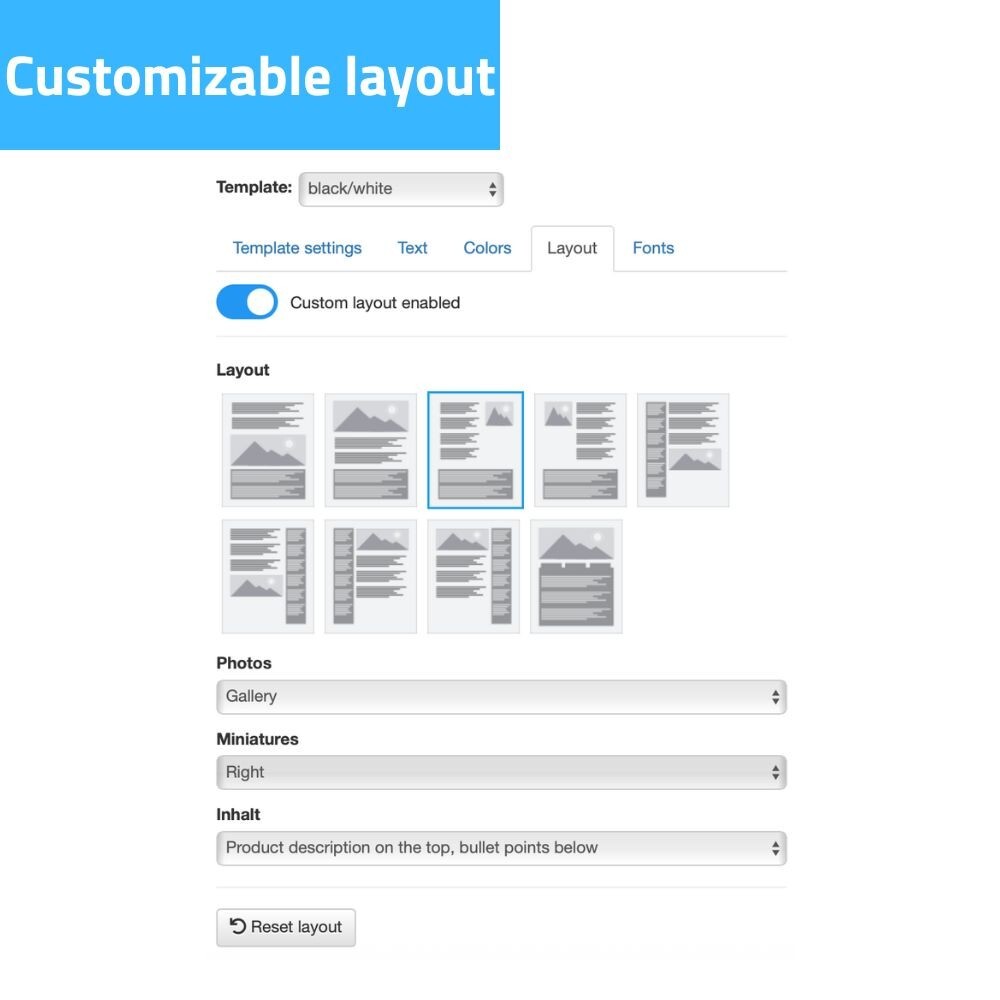 HTML eBay Template – RESPONSIVE Natural – grey/yellow – Editor included
