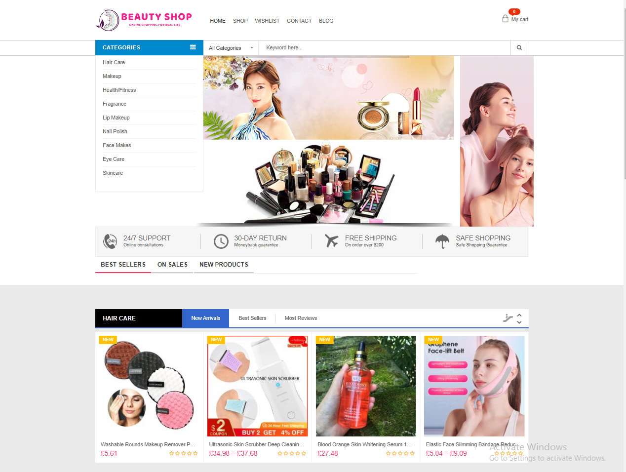 Money Making Beauty Care Store Drop Shipping / Affiliate Website Free Hosting