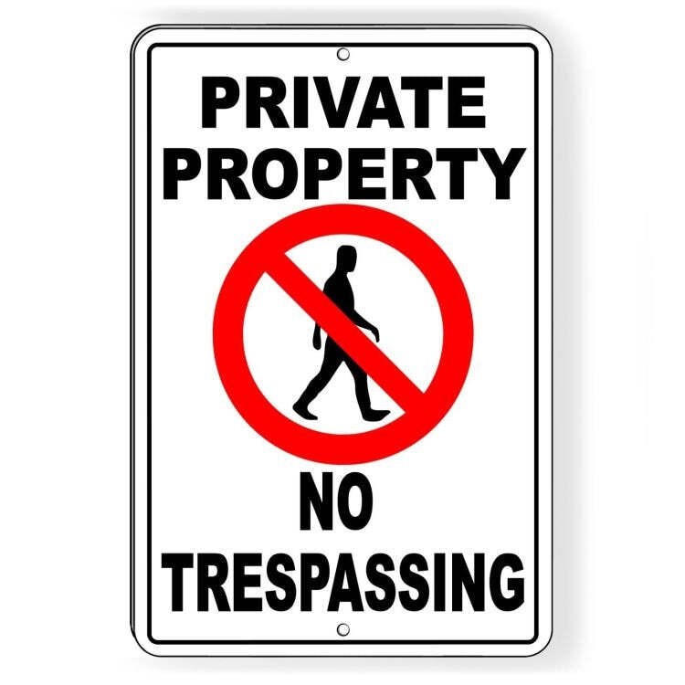 Private Property No Trespassing Sign / Decal / Warning Spp001 / Magnetic Sign