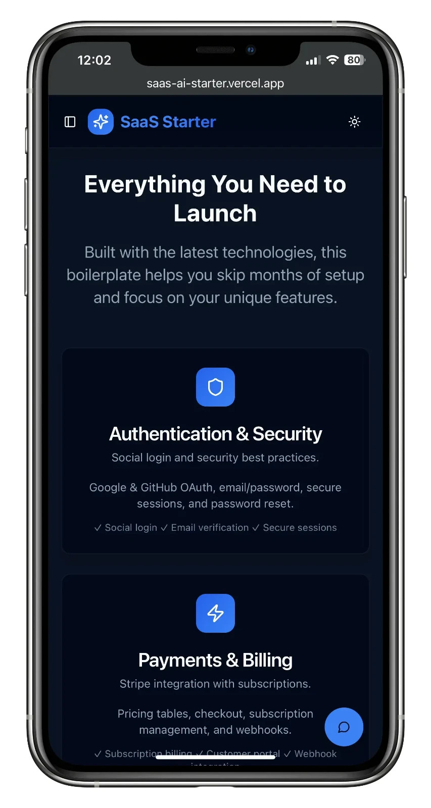 AI SaaS App Template Content Writer Image Generator Chatbot Turnkey Business Web