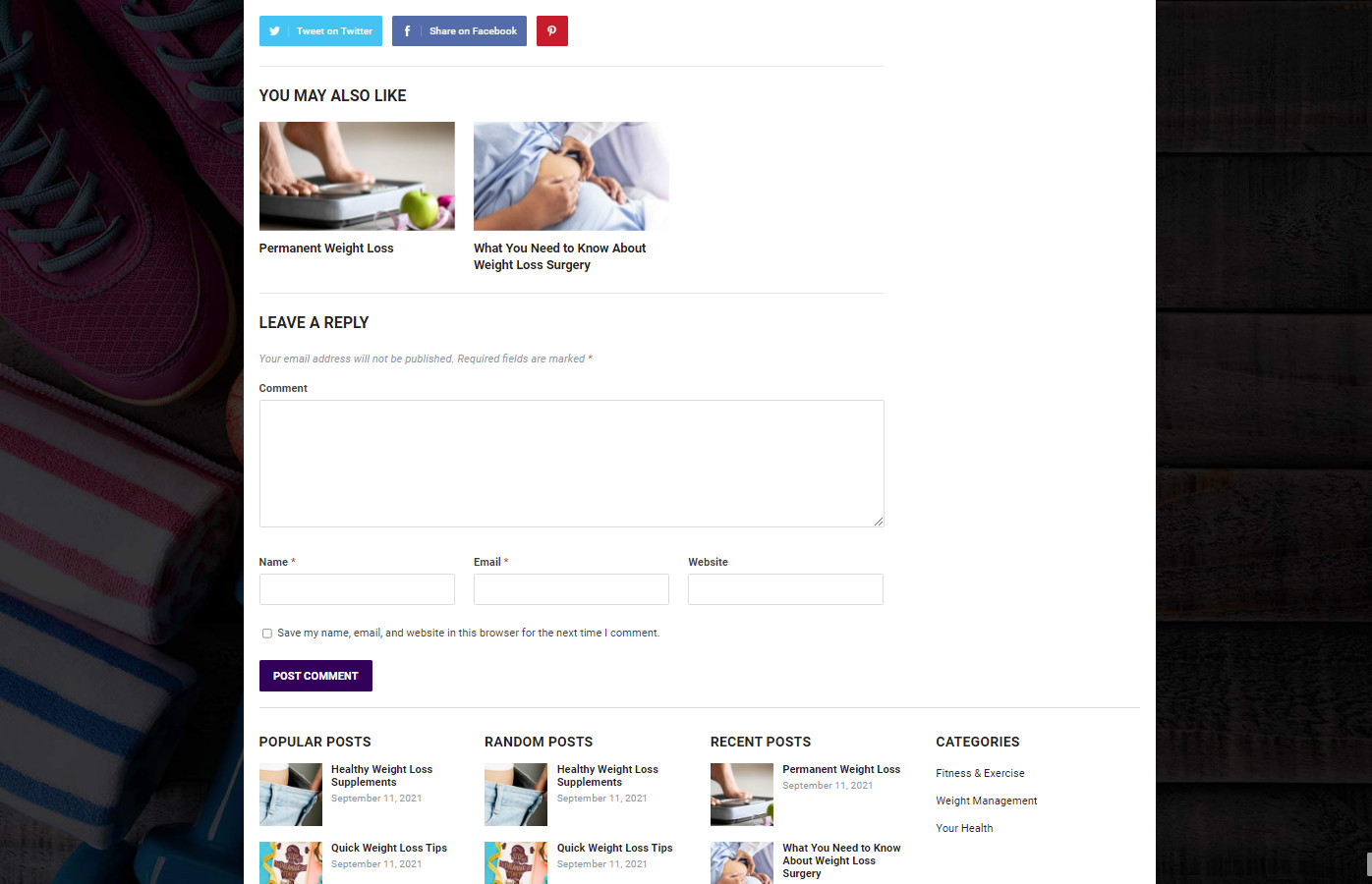 DFY WEIGHT LOSS NICHE BLOG WORDPRESS WEBSITE+FREE INSTALLATION HIGH QUALITY SEO