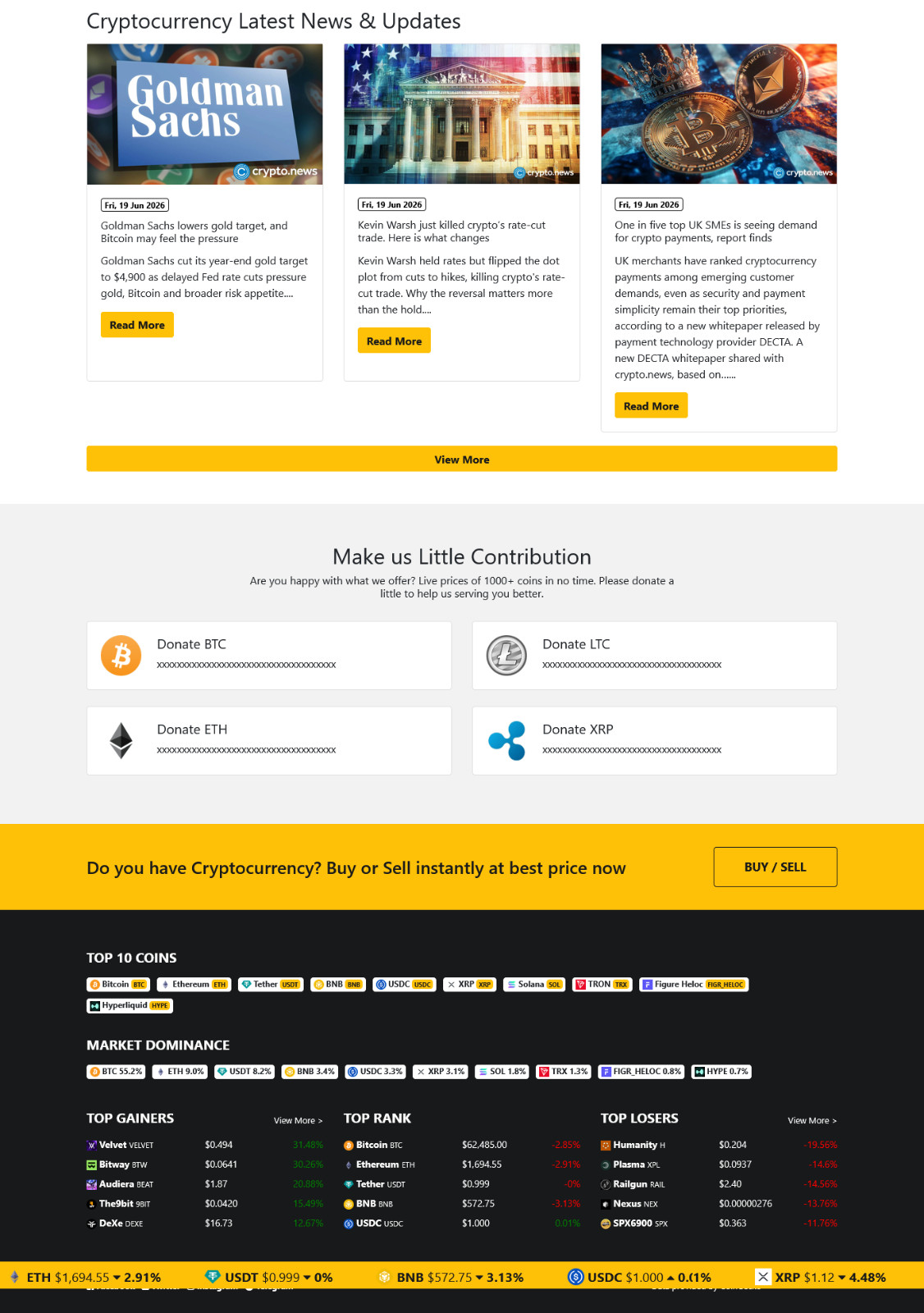 MarketCoin – PHP Crypto Market Tracker | 17,000+ Coins | 1,200+ Exchanges