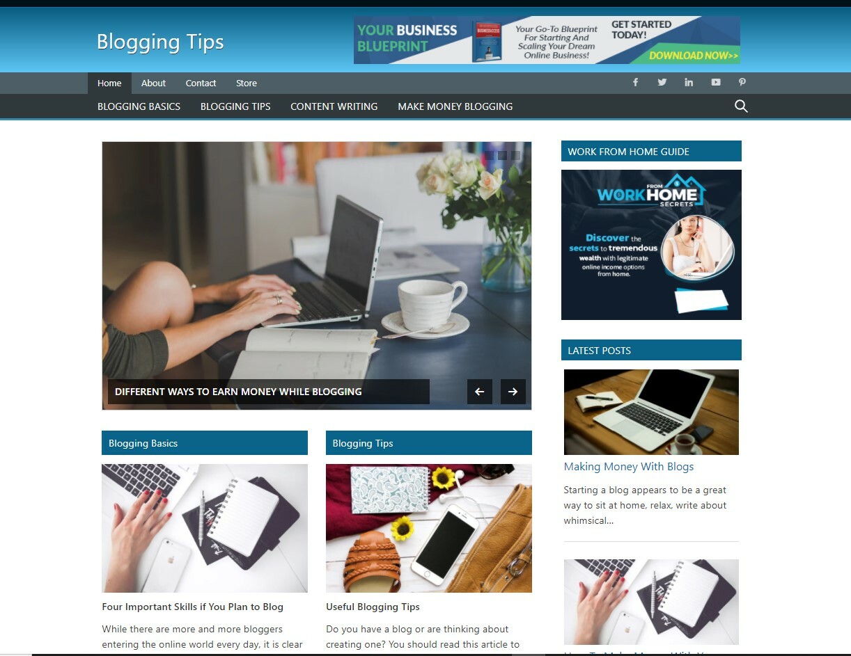 Ready Made Blogging Tips Automated Website – Earn Multi income streams