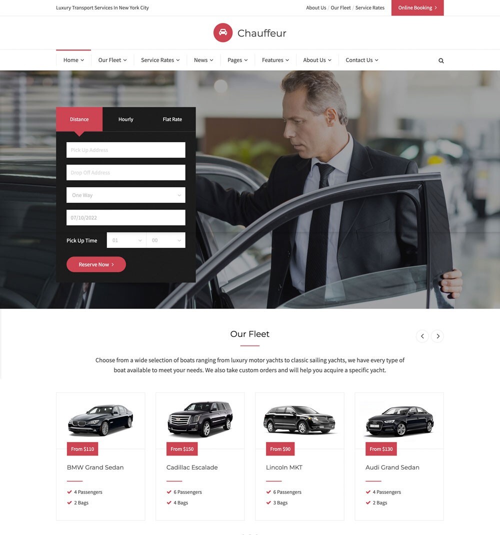 Chauffeur Business – Limousine, Transport And Car Hire WP Theme and GHL CRM