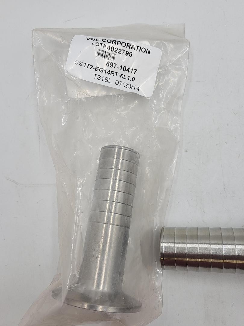 VNE T316L stainless 1″ rubber hose adapter 697-10417 CS172-EG14RT-6L1.0 *NEW*