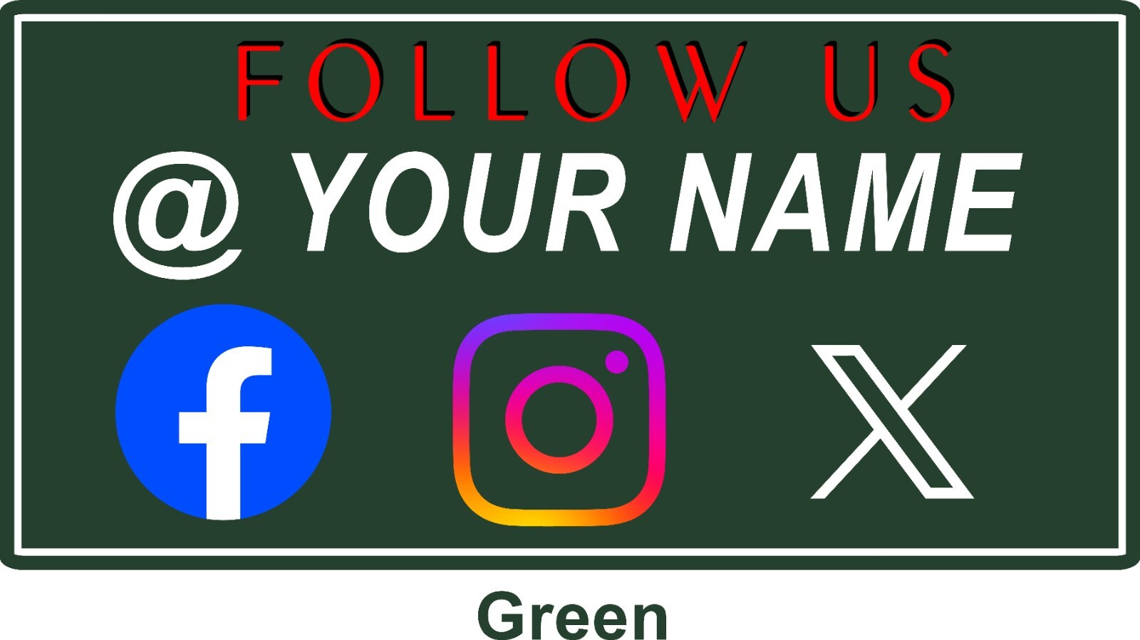 Car and Truck Door Magnets Signs Social Media @Your Company Many Colors 12″x24″