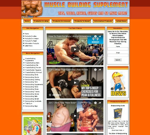 BODY BUILDING & WEIGHT LOSS STORE Affiliate Website Amazon+Google+Dropship