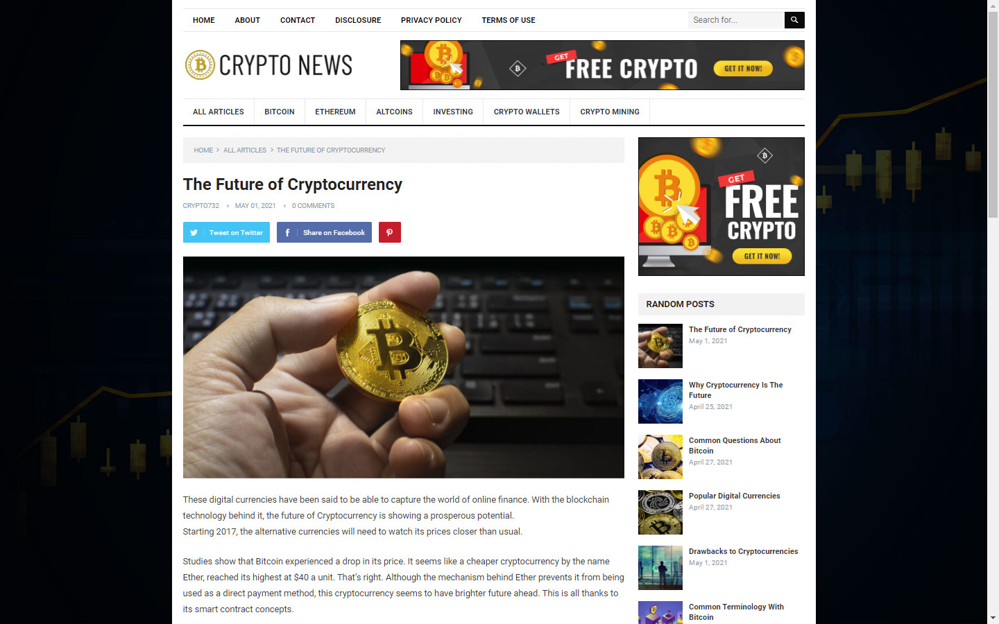 DFY CRYPTO NICHE BLOG WORDPRESS WEBSITE+FREE SETUP PRE-DESIGNED BANNERS AND ADS