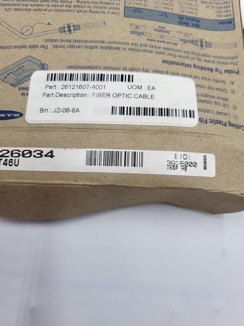 Banner fiber optic cable 26121607-4001 / 26034 *new*
