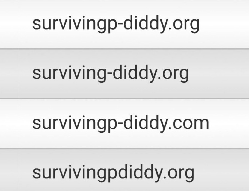 Sean «P-Diddy» Combs Domains for Sale!! Only 4 available!!